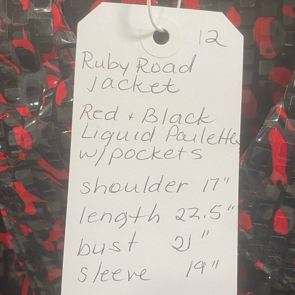 Ruby Rd. Black and Red Jean Jacket - Picture 5 of 5